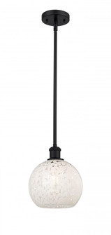 White Mouchette - 1 Light - 8 inch - Matte Black - Mini Pendant (3442|516-1S-BK-G1216-8WM)