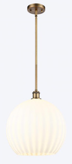 White Venetian - 1 Light - 14 inch - Brushed Brass - Pendant (3442|516-1S-BB-G1217-14WV)