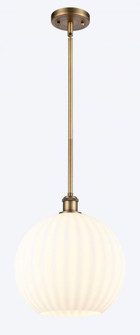 White Venetian - 1 Light - 12 inch - Brushed Brass - Mini Pendant (3442|516-1S-BB-G1217-12WV)