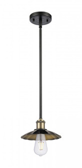 Scallop - 1 Light - 8 inch - Black Antique Brass - Mini Pendant (3442|516-1S-BAB-M17-BK)