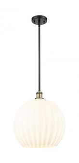 White Venetian - 1 Light - 14 inch - Black Antique Brass - Pendant (3442|516-1S-BAB-G1217-14WV)