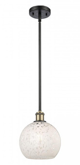 White Mouchette - 1 Light - 8 inch - Black Antique Brass - Mini Pendant (3442|516-1S-BAB-G1216-8WM)