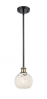 White Mouchette - 1 Light - 6 inch - Black Antique Brass - Mini Pendant (3442|516-1S-BAB-G1216-6WM)