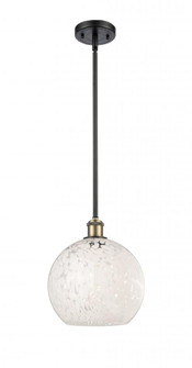 White Mouchette - 1 Light - 10 inch - Black Antique Brass - Mini Pendant (3442|516-1S-BAB-G1216-10WM)