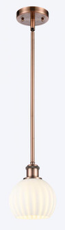 White Venetian - 1 Light - 6 inch - Antique Copper - Mini Pendant (3442|516-1S-AC-G1217-6WV)