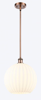 White Venetian - 1 Light - 12 inch - Antique Copper - Mini Pendant (3442|516-1S-AC-G1217-12WV)