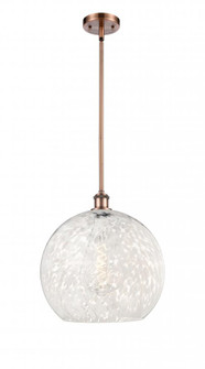 White Mouchette - 1 Light - 14 inch - Antique Copper - Pendant (3442|516-1S-AC-G1216-14WM)