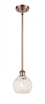 White Mouchette - 1 Light - 6 inch - Antique Copper - Mini Pendant (3442|516-1S-AC-G1216-6WM)