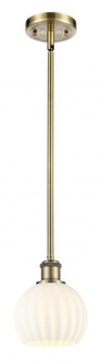 White Venetian - 1 Light - 6 inch - Antique Brass - Mini Pendant (3442|516-1S-AB-G1217-6WV)