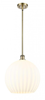 White Venetian - 1 Light - 14 inch - Antique Brass - Pendant (3442|516-1S-AB-G1217-14WV)