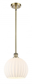White Venetian - 1 Light - 10 inch - Antique Brass - Mini Pendant (3442|516-1S-AB-G1217-10WV)