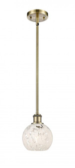 White Mouchette - 1 Light - 6 inch - Antique Brass - Mini Pendant (3442|516-1S-AB-G1216-6WM)