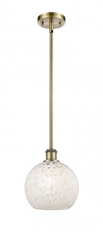 White Mouchette - 1 Light - 8 inch - Antique Brass - Mini Pendant (3442|516-1S-AB-G1216-8WM)