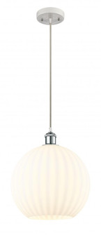 White Venetian - 1 Light - 12 inch - White Polished Chrome - Cord Hung - Mini Pendant (3442|516-1P-WPC-G1217-12WV)