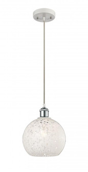 White Mouchette - 1 Light - 8 inch - White Polished Chrome - Cord Hung - Mini Pendant (3442|516-1P-WPC-G1216-8WM)