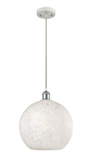 White Mouchette - 1 Light - 12 inch - White Polished Chrome - Cord Hung - Mini Pendant (3442|516-1P-WPC-G1216-12WM)