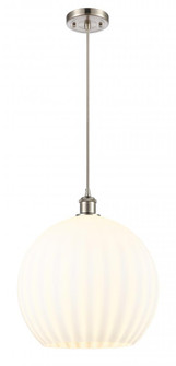 White Venetian - 1 Light - 14 inch - Brushed Satin Nickel - Cord Hung - Pendant (3442|516-1P-SN-G1217-14WV)