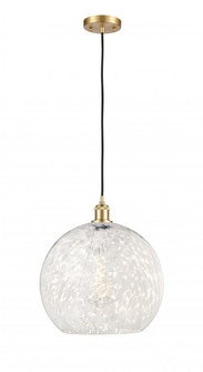 White Mouchette - 1 Light - 14 inch - Satin Gold - Cord Hung - Pendant (3442|516-1P-SG-G1216-14WM)