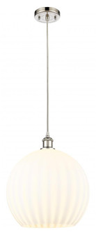 White Venetian - 1 Light - 14 inch - Polished Nickel - Cord Hung - Pendant (3442|516-1P-PN-G1217-14WV)