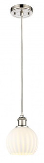 White Venetian - 1 Light - 6 inch - Polished Nickel - Cord Hung - Mini Pendant (3442|516-1P-PN-G1217-6WV)