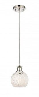 White Mouchette - 1 Light - 6 inch - Polished Nickel - Cord Hung - Mini Pendant (3442|516-1P-PN-G1216-6WM)