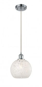 White Mouchette - 1 Light - 8 inch - Polished Chrome - Cord Hung - Mini Pendant (3442|516-1P-PC-G1216-8WM)