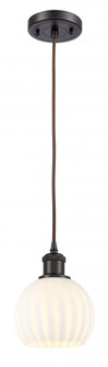 White Venetian - 1 Light - 6 inch - Oil Rubbed Bronze - Cord Hung - Mini Pendant (3442|516-1P-OB-G1217-6WV)