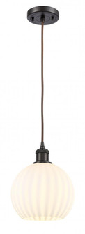 White Venetian - 1 Light - 8 inch - Oil Rubbed Bronze - Cord Hung - Mini Pendant (3442|516-1P-OB-G1217-8WV)