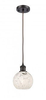 White Mouchette - 1 Light - 6 inch - Oil Rubbed Bronze - Cord Hung - Mini Pendant (3442|516-1P-OB-G1216-6WM)