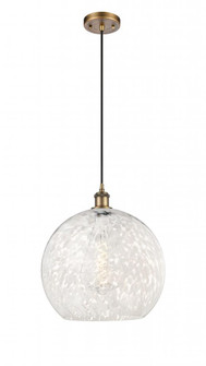 White Mouchette - 1 Light - 14 inch - Brushed Brass - Cord Hung - Pendant (3442|516-1P-BB-G1216-14WM)