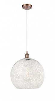 White Mouchette - 1 Light - 14 inch - Antique Copper - Cord Hung - Pendant (3442|516-1P-AC-G1216-14WM)
