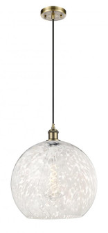 White Mouchette - 1 Light - 14 inch - Antique Brass - Cord Hung - Pendant (3442|516-1P-AB-G1216-14WM)