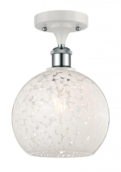 White Mouchette - 1 Light - 8 inch - White Polished Chrome - Semi-Flush Mount (3442|516-1C-WPC-G1216-8WM)