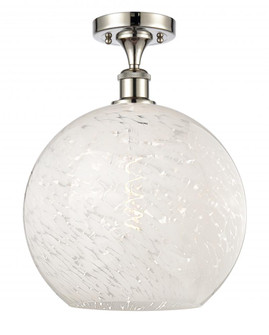 White Mouchette - 1 Light - 12 inch - Polished Nickel - Semi-Flush Mount (3442|516-1C-PN-G1216-12WM)