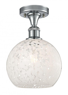 White Mouchette - 1 Light - 8 inch - Polished Chrome - Semi-Flush Mount (3442|516-1C-PC-G1216-8WM)