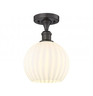 White Venetian - 1 Light - 8 inch - Oil Rubbed Bronze - Semi-Flush Mount (3442|516-1C-OB-G1217-8WV)