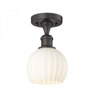 White Venetian - 1 Light - 6 inch - Oil Rubbed Bronze - Semi-Flush Mount (3442|516-1C-OB-G1217-6WV)