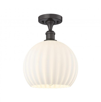 White Venetian - 1 Light - 10 inch - Oil Rubbed Bronze - Semi-Flush Mount (3442|516-1C-OB-G1217-10WV)