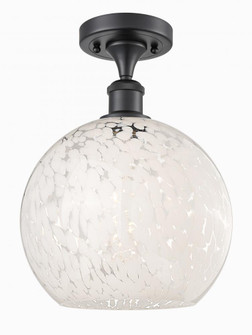 White Mouchette - 1 Light - 10 inch - Matte Black - Semi-Flush Mount (3442|516-1C-BK-G1216-10WM)