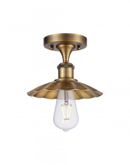 Scallop - 1 Light - 8 inch - Brushed Brass - Semi-Flush Mount (3442|516-1C-BB-M17-BB)