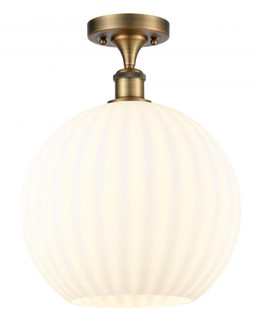 White Venetian - 1 Light - 12 inch - Brushed Brass - Semi-Flush Mount (3442|516-1C-BB-G1217-12WV)