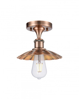 Scallop - 1 Light - 8 inch - Antique Copper - Semi-Flush Mount (3442|516-1C-AC-M17-AC)