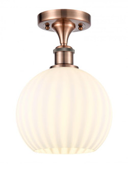 White Venetian - 1 Light - 8 inch - Antique Copper - Semi-Flush Mount (3442|516-1C-AC-G1217-8WV)