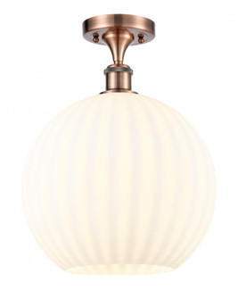 White Venetian - 1 Light - 12 inch - Antique Copper - Semi-Flush Mount (3442|516-1C-AC-G1217-12WV)