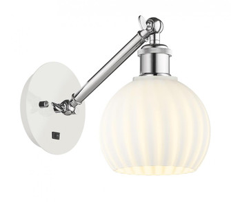 White Venetian - 1 Light - 6 inch - White Polished Chrome - Sconce (3442|317-1W-WPC-G1217-6WV)