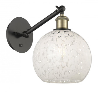 White Mouchette - 1 Light - 8 inch - Black Antique Brass - Adjustable Sconce (3442|317-1W-BAB-G1216-8WM)