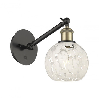 White Mouchette - 1 Light - 6 inch - Black Antique Brass - Adjustable Sconce (3442|317-1W-BAB-G1216-6WM)
