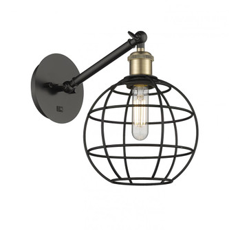 Lake Placid - 1 Light - 8 inch - Black Antique Brass - Adjustable Sconce (3442|317-1W-BAB-CE-8-BK)