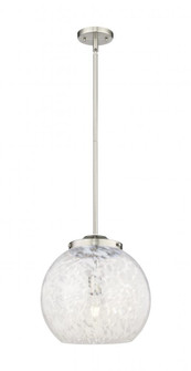 White Mouchette - 1 Light - 14 inch - Brushed Satin Nickel - Stem Hung - Pendant (3442|221-1S-SN-G1216-14WM)