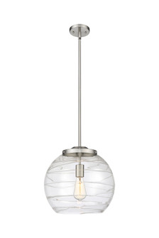 Athens Deco Swirl - 1 Light - 14 inch - Brushed Satin Nickel - Stem Hung - Pendant (3442|221-1S-SN-G1213-14CL)